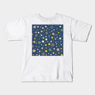 Colourful Constellation of Stars on Blue Background Kids T-Shirt